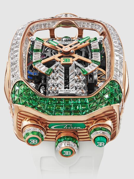 Review Jacob & Co BUGATTI CHIRON TOURBILLON BAGUETTE TSAVORITES AND DIAMONDS BU800.40.AC.UA.A Replica watch - Click Image to Close